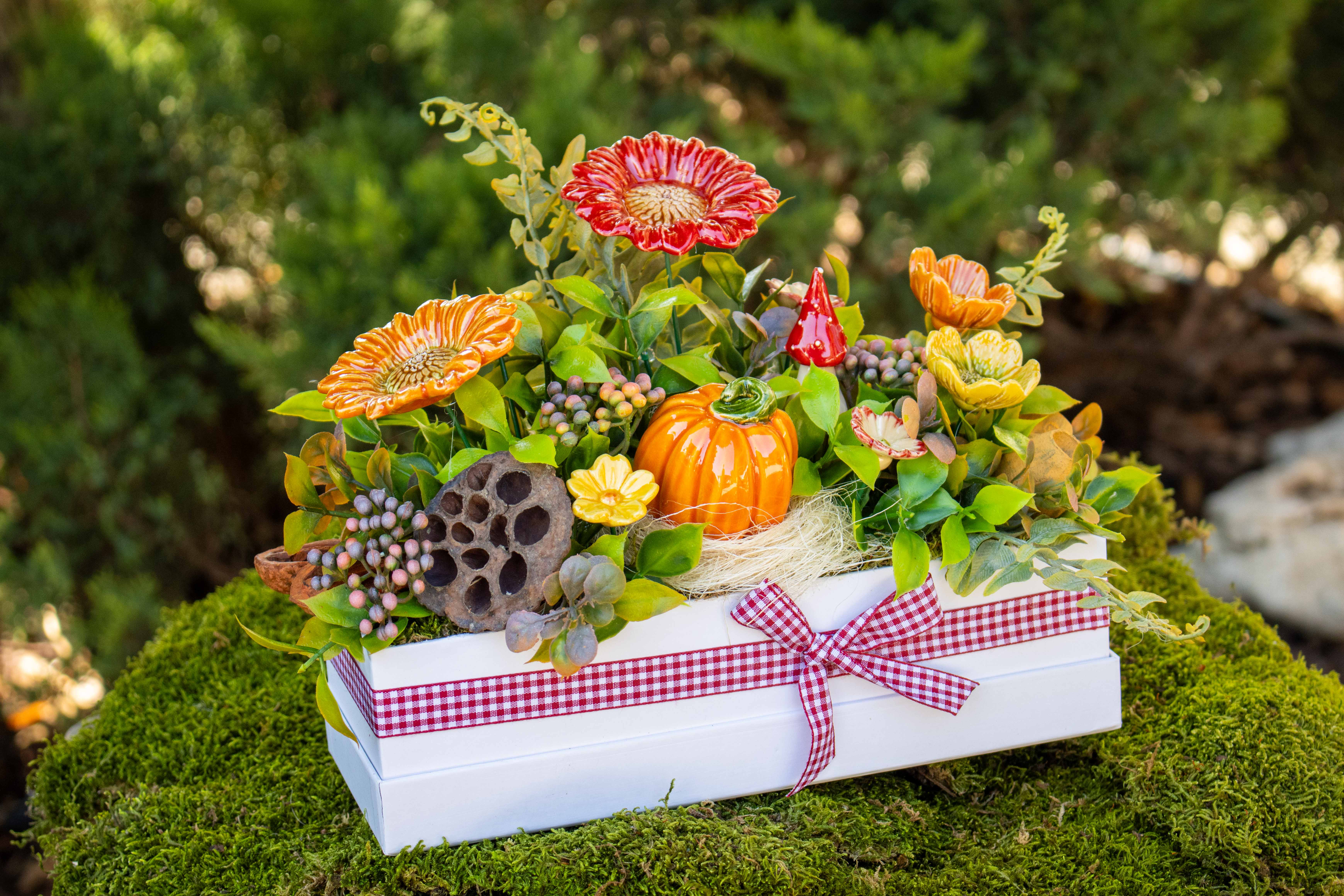 sunflower ceramic table decoration