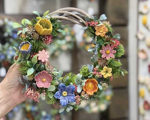 ceramic flower wreath thank you gift for teachers
