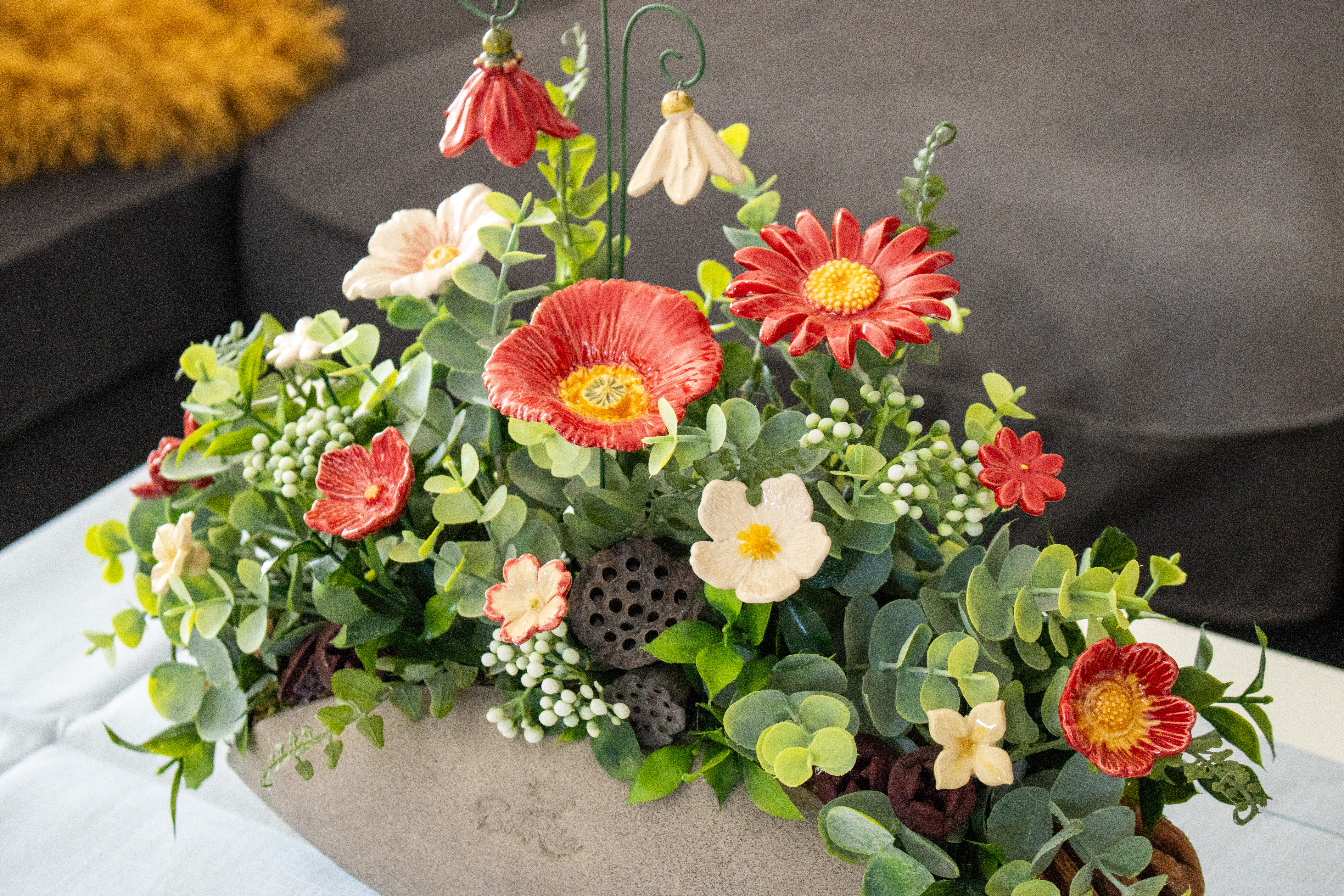 ceramic flower centerpiece gift for teachers