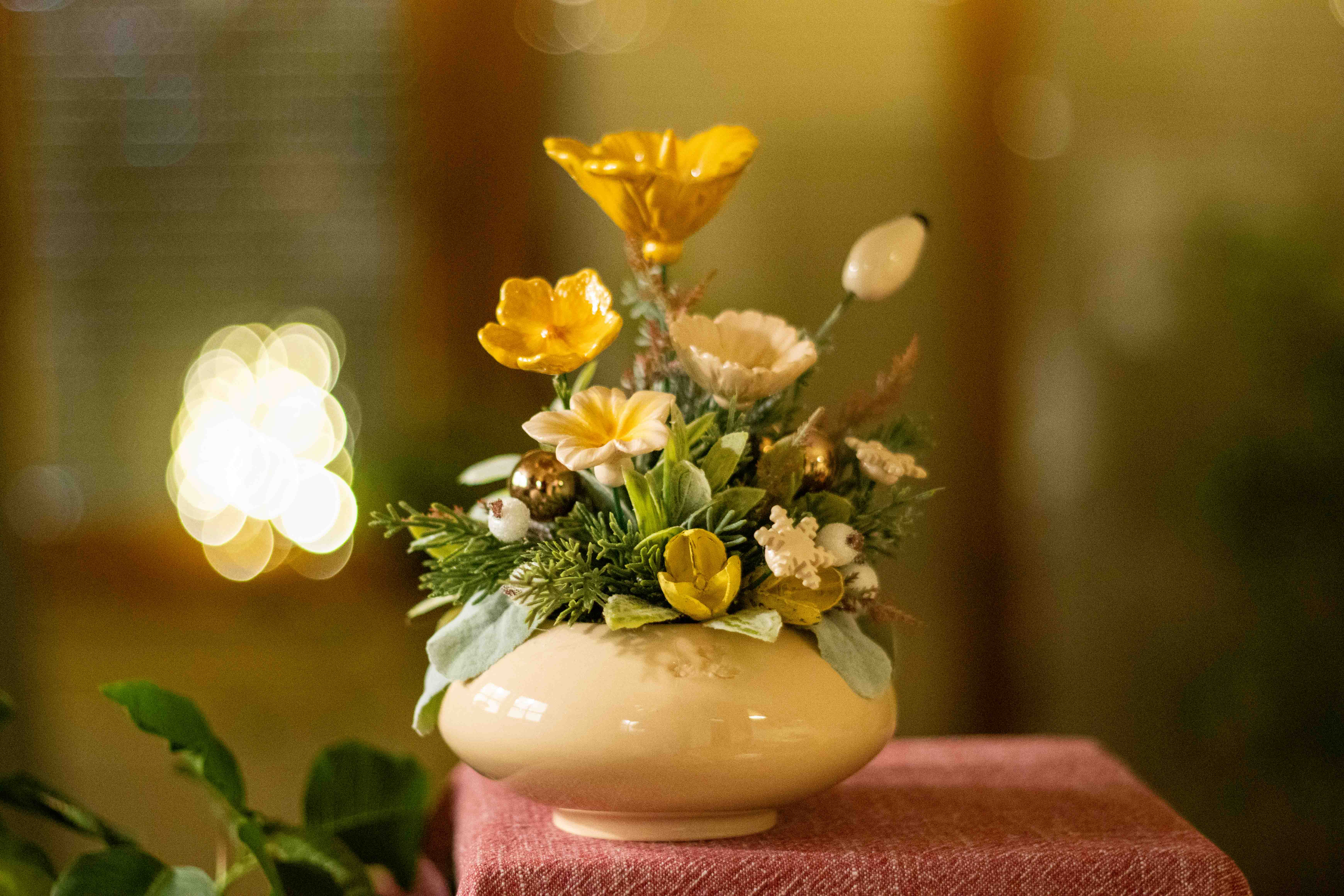 yellow festive decoration as a gift