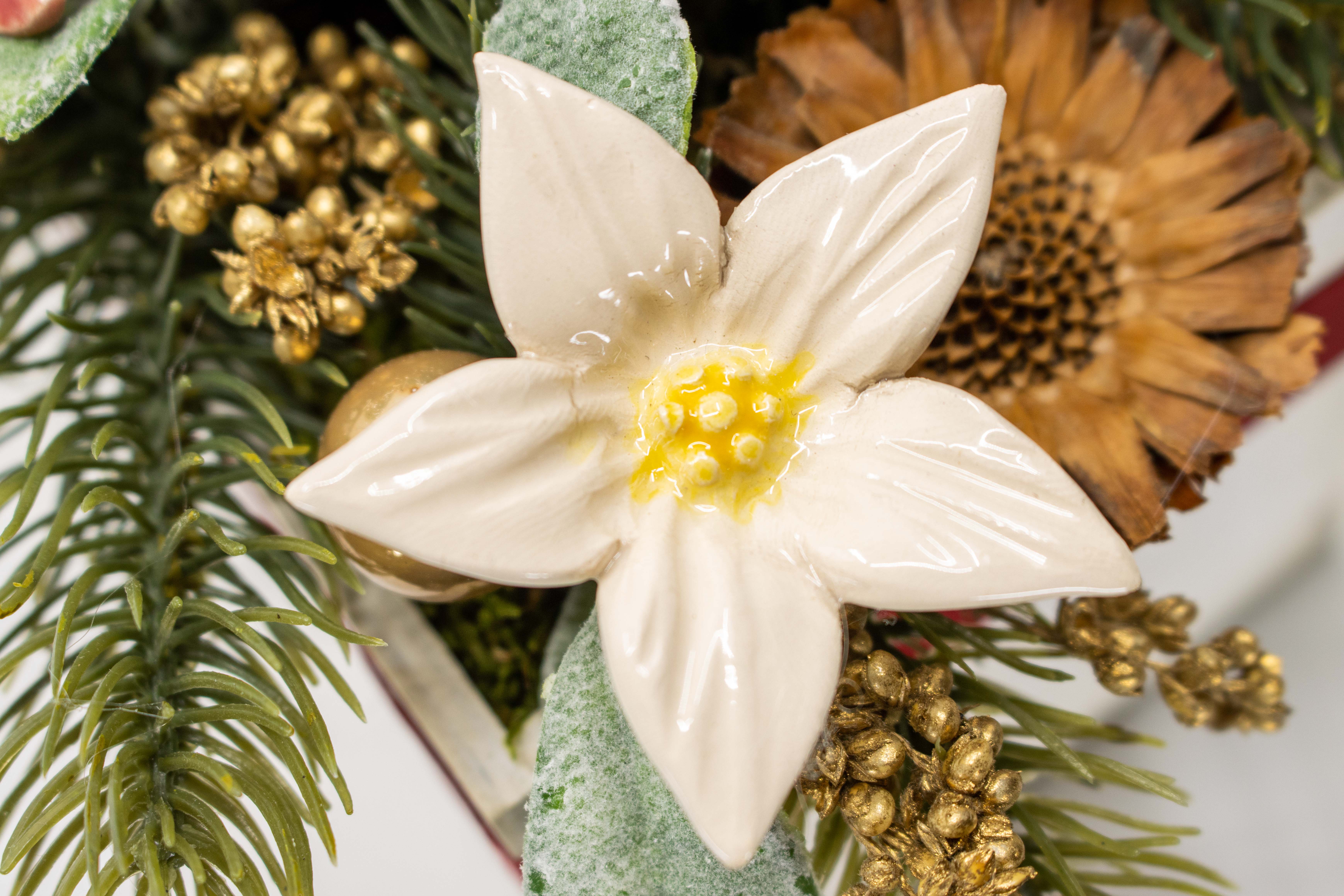white star flower made of ceramic