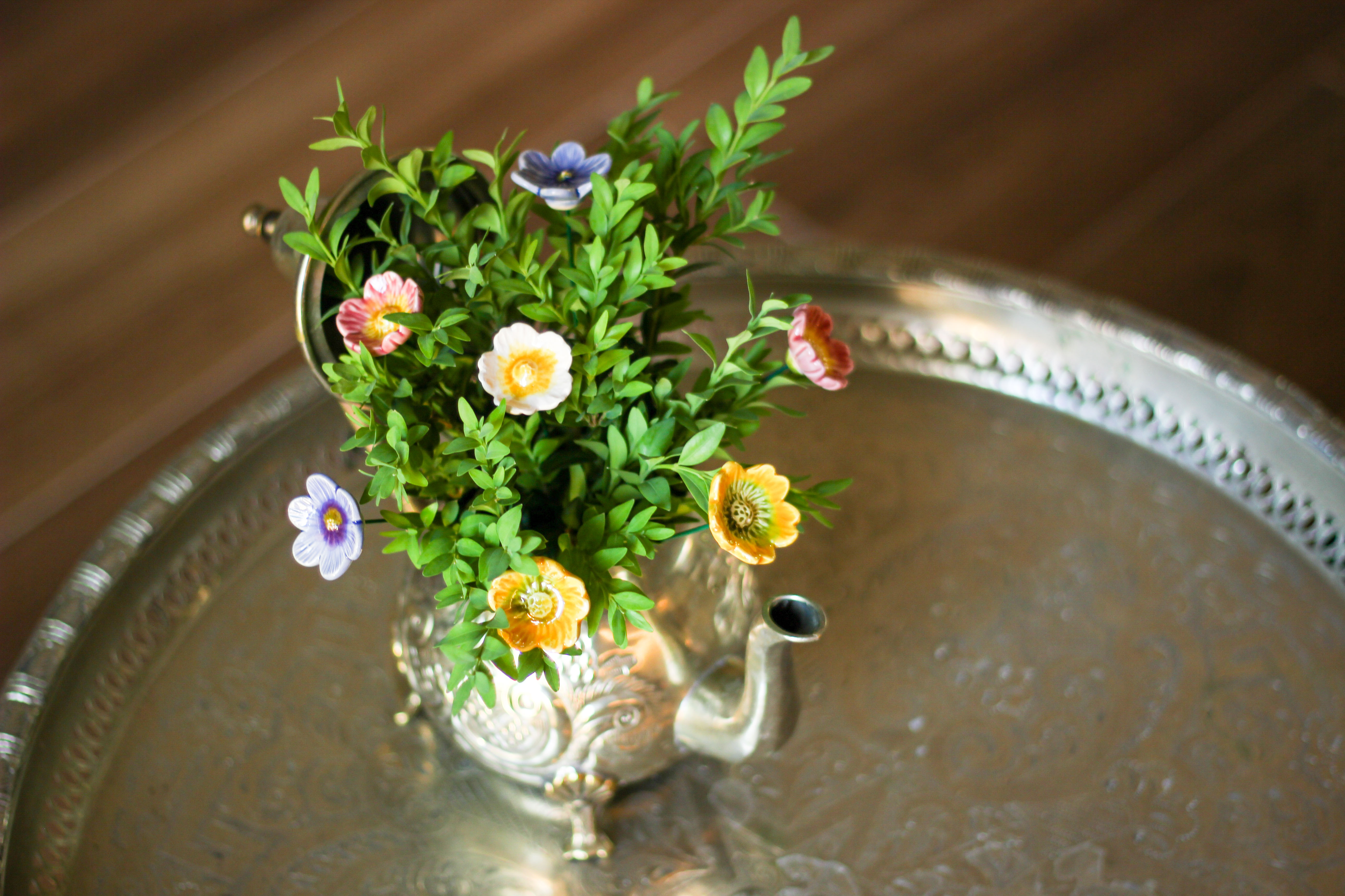 creative ceramic flower composition