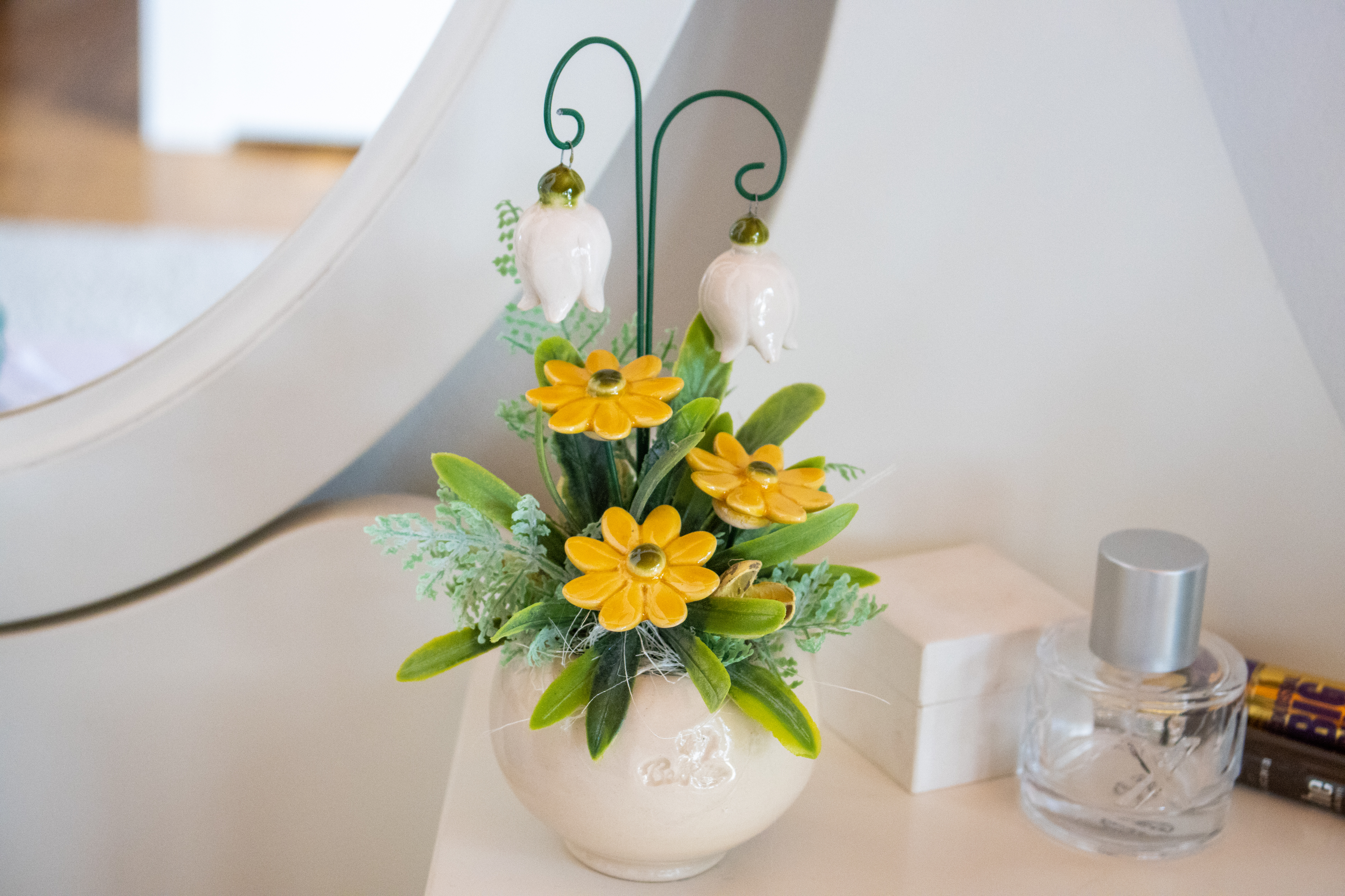 ceramic flower decoration for home or office