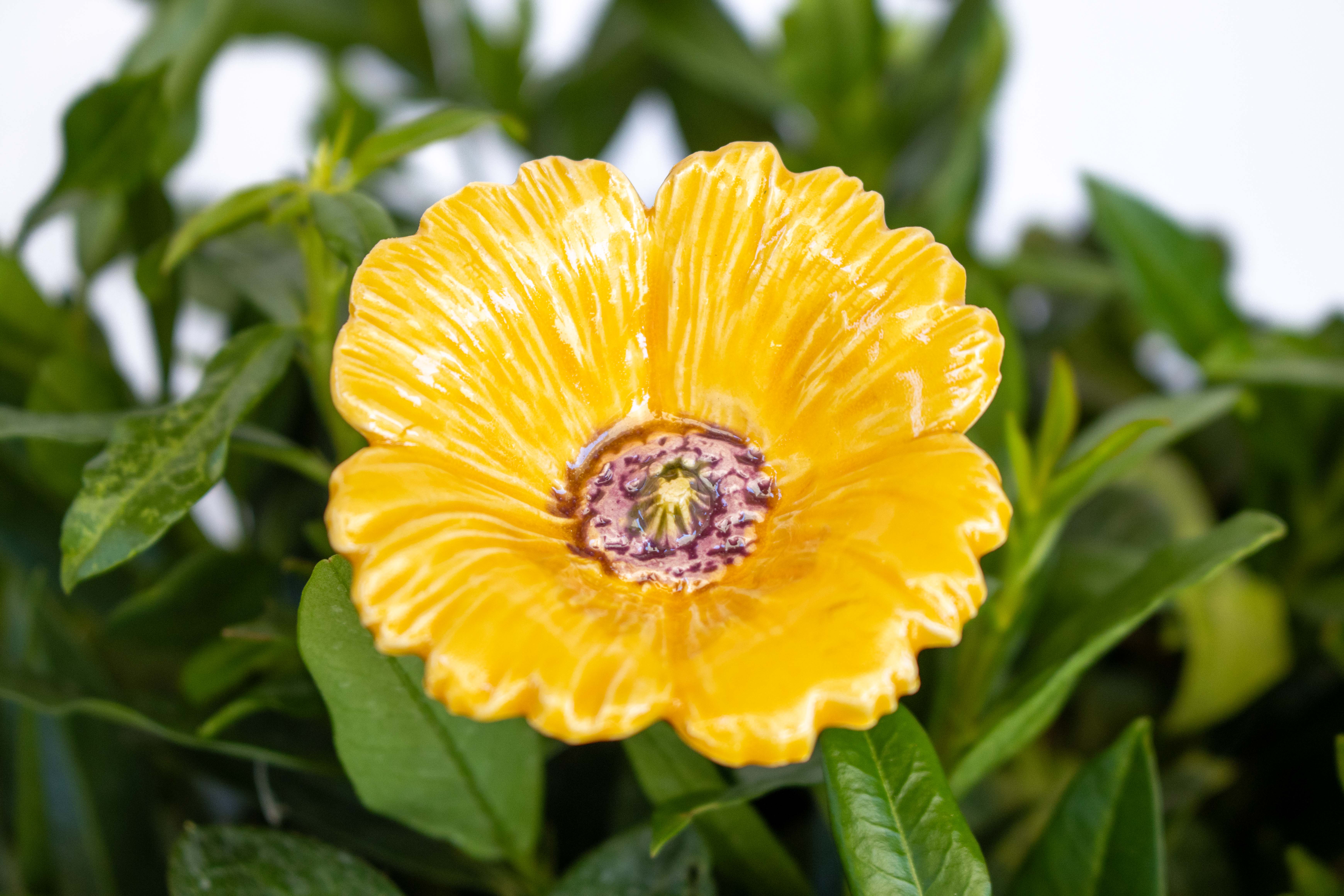 yellow ceramic flower