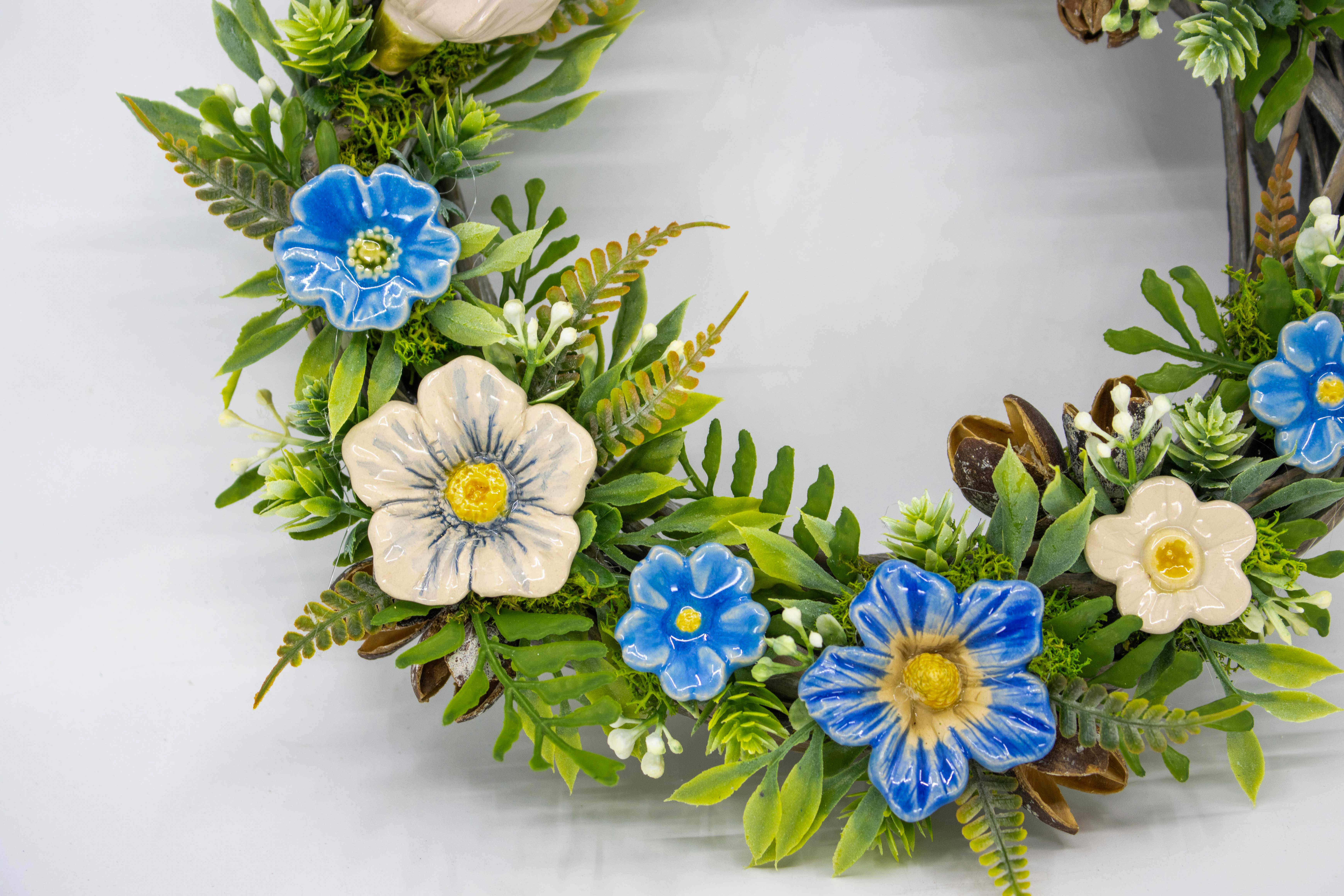 blue wreath for door