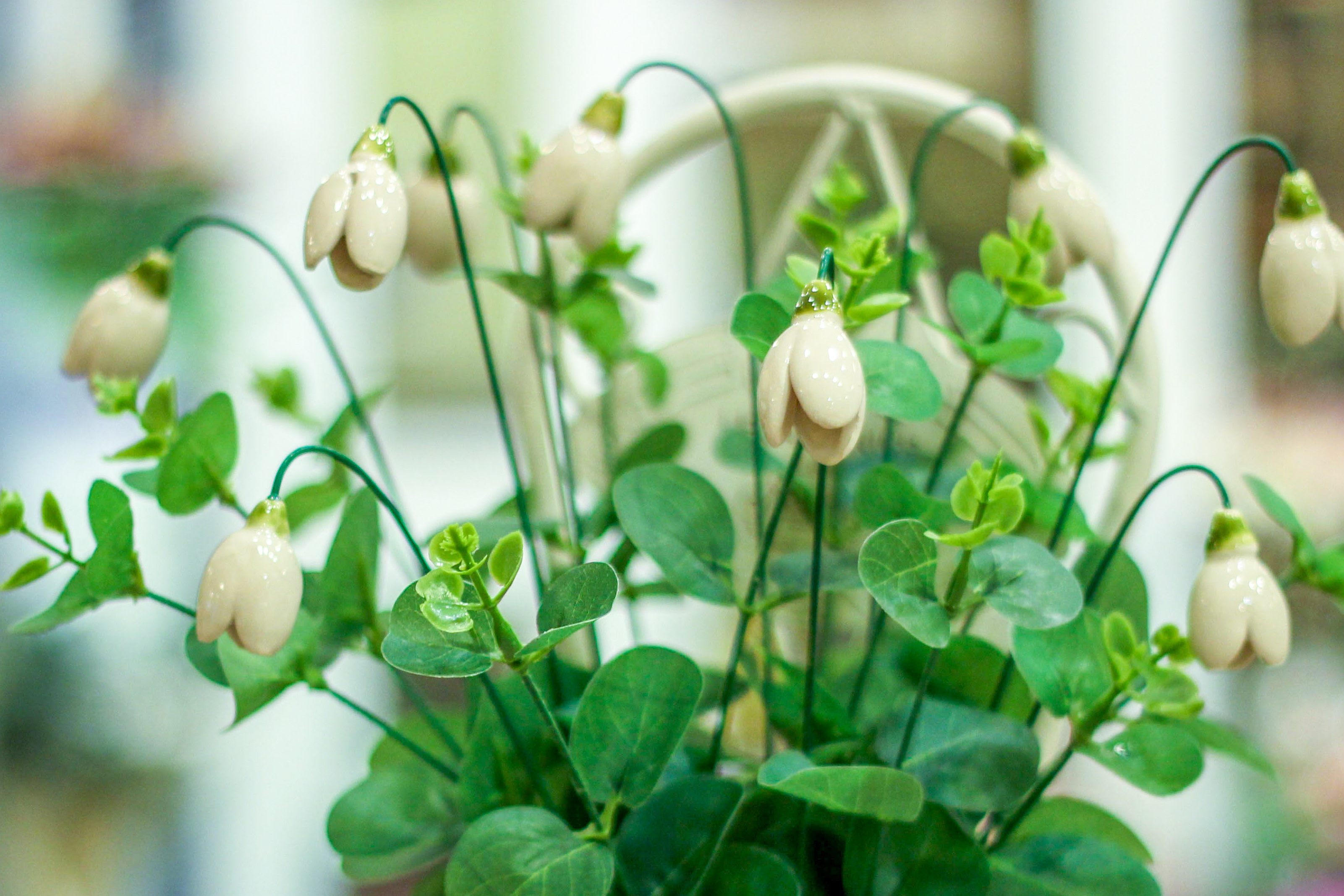 Ceramic snowdrop decoration for the home