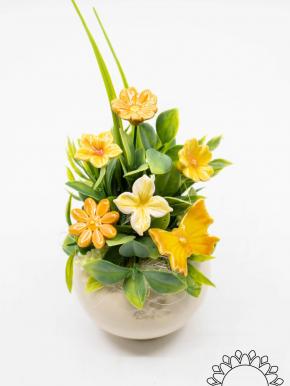 Mini Centerpiece with Butterfly - Yellow