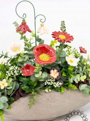 Premium Centerpiece with Bellflowers - Red
