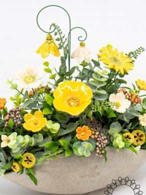 Premium Centerpiece with Bellflowers - Yellow