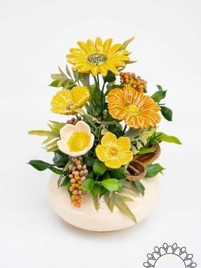 Medium Centerpiece with Garden Cosmos - Yellow
