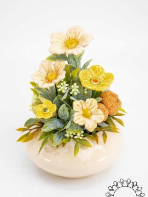 Medium Centerpiece with Cherry Blossoms  - Yellow