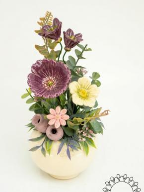 Small Centerpiece with Garden Poppy - Purple