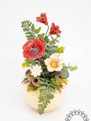 Small Centerpiece with Garden Poppy - Red