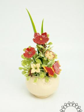 Mini Centerpiece with Butterflies - Red
