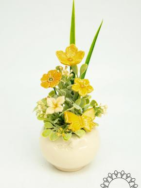 Mini Centerpiece with Butterflies - Yellow