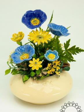 Large Centerpiece with Decor Poppy - Blue