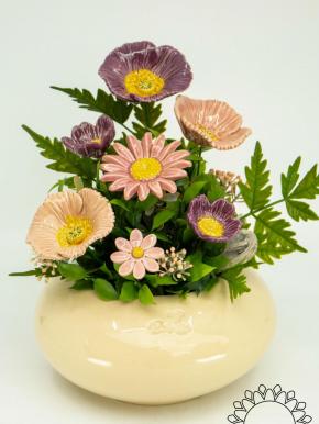 Large Centerpiece with Decor Poppy - Pink