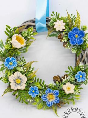 Wreath with Cherry Blossom  - Blue