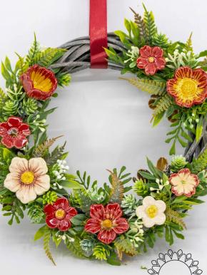Wreath with Cherry Blossom  - Red