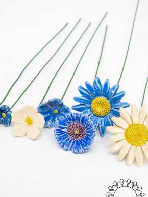Blue Lagoon Small Flower Selection - Blue, Flowerselection without silicone green