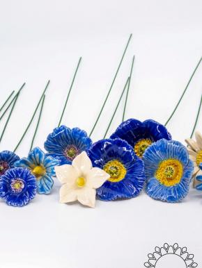 Blue Lagoon Large Flower Selection - Blue, Flowerselection without silicone green