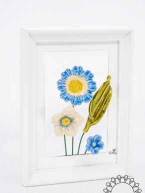 Flower Picture with Moonflower - Blue