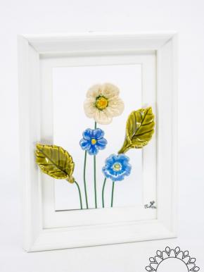 Flower Picture with Meadow Buttercup - Blue