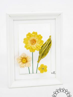 Flower Picture with Moonflower - Yellow