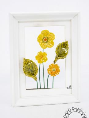 Flower Picture with Meadow Buttercup - Yellow