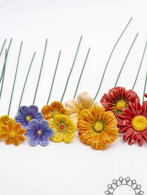 Thousand Color Large Flower Selection - Mixed, Flowerselection without silicone green