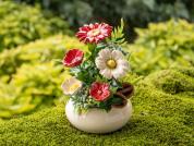 Ceramic flowers table decoration