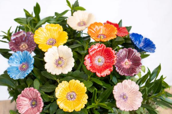 Poppy ceramic flower – handmade decorative piece