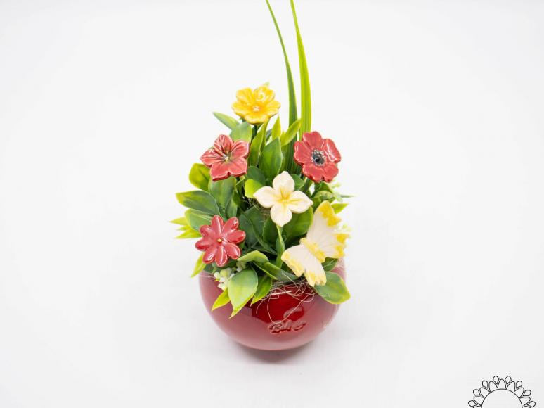 Mini Centerpiece with Butterfly - Red