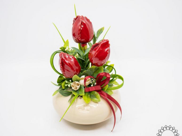 Medium Centerpiece with Tulips - Red