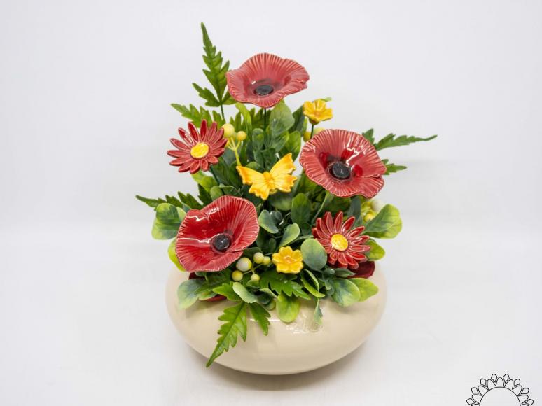 Large Centerpiece with Wild Flowers  - Red