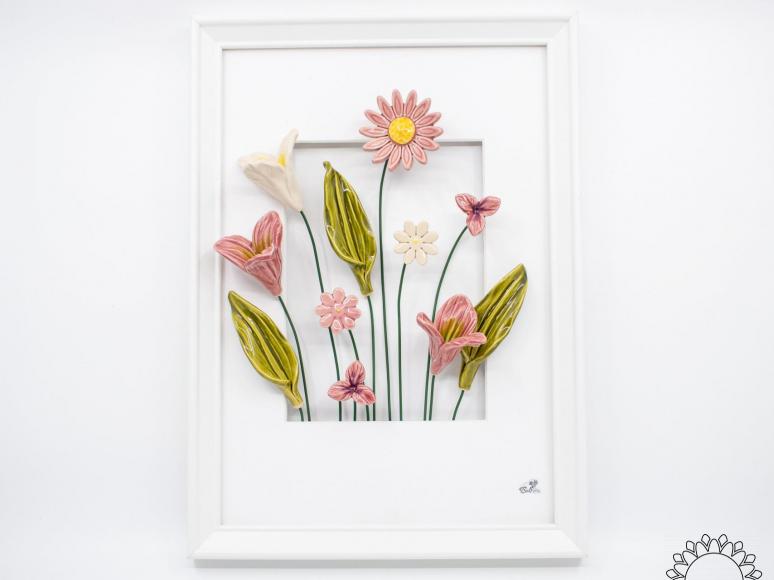 Large Flower Picture with Lily - Pink