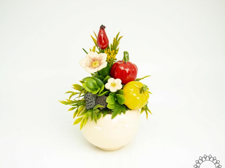Small Centerpiece with Cherry Blossom and Pumpkin