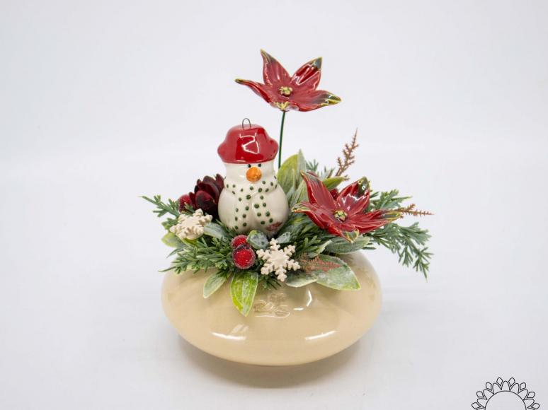 Medium Christmas Centerpiece with Snowman