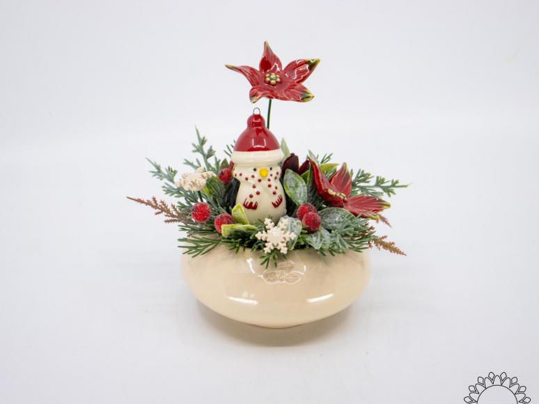 Medium Christmas Centerpiece with Snowman
