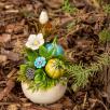 Small Centerpiece with Cherry Blossom and Pumpkin - Blue