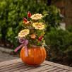 Large Pumpkin Pot Centerpiece with Decor Sunflowers 