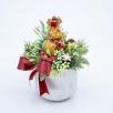 Christmas Small Centerpiece with Reindeer - Brown