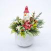 Christmas Small Centerpiece with Snowman - Red