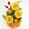 Large Pumpkin Pot Centerpiece with Decor Sunflowers 