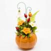 Large Pumpkin Pot Centerpiece with Mallow 