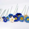 Blue Lagoon Large Flower Selection - Blue, Flowerselection without silicone green