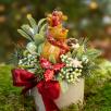Christmas Small Centerpiece with Reindeer - Brown
