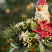 Christmas Small Centerpiece with Snowman - Red