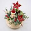 Medium Christmas Centerpiece with Snowman - Red