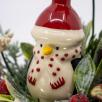 Medium Christmas Centerpiece with Snowman - Red